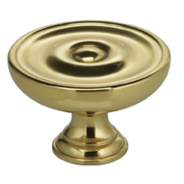 Omnia 9136/30 Cabinet Knob 1-3/16" dia - Polished Brass