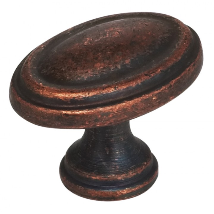 Omnia 9163/30 Cabinet Knob 1-3/16" dia - Vintage Copper