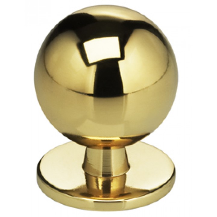 Omnia 9165/30 Cabinet Knob 1-3/16" dia - Polished Brass