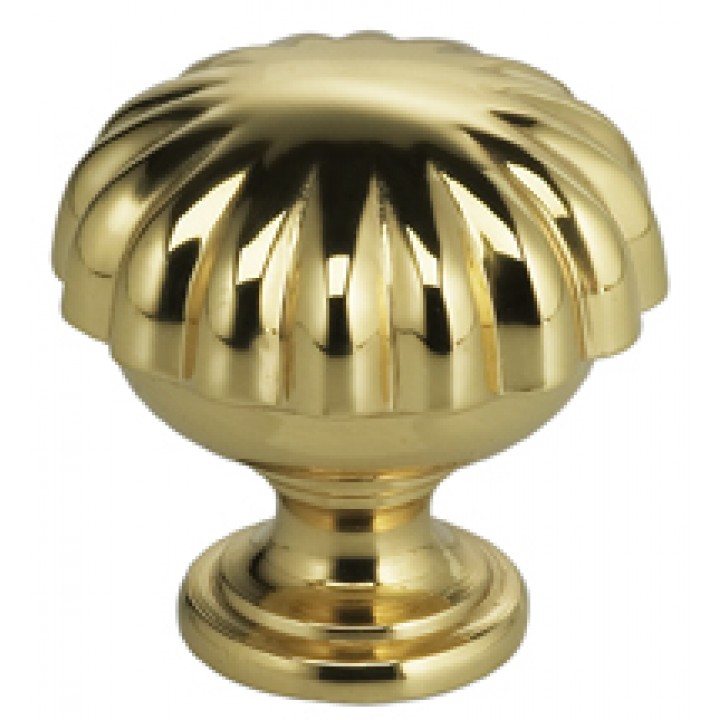 Omnia 9168/25 Cabinet Knob 1" dia - Polished Brass