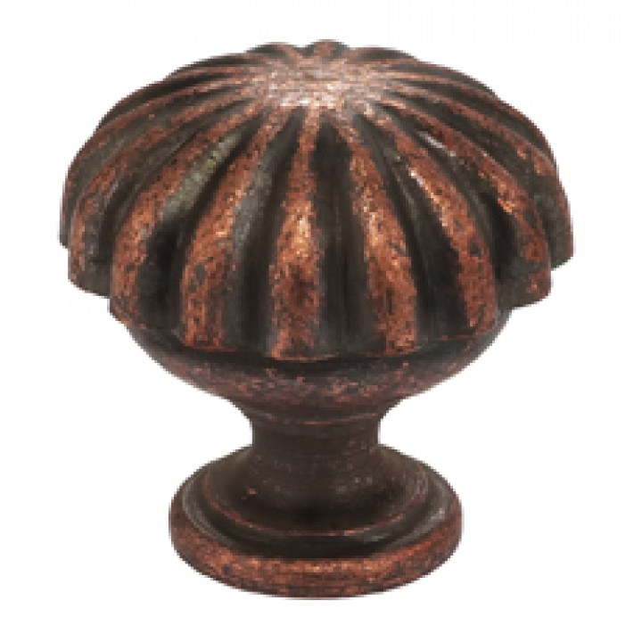 Omnia 9168/25 Cabinet Knob 1" dia - Vintage Copper