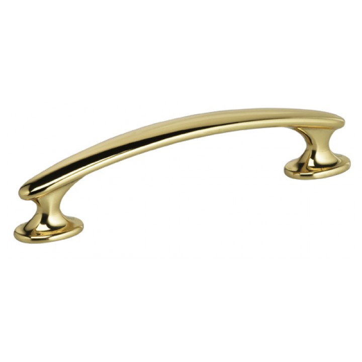 Omnia 9522/102 Cabinet Pull 4" CC - Polished Brass - Click Image to Close