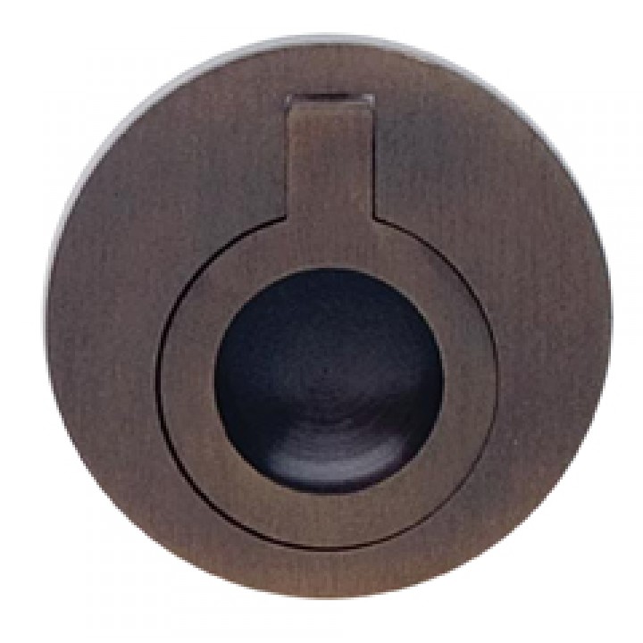 Omnia 9580/50 Drop Ring Flush Pull 2" - Shaded Bronze - Click Image to Close