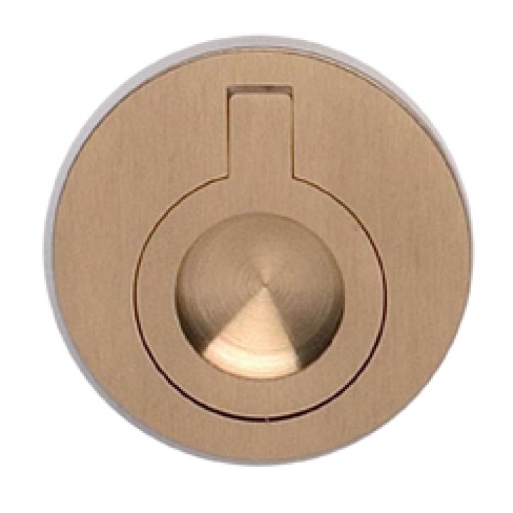 Omnia 9580/50 Drop Ring Flush Pull 2" - Satin Brass - Click Image to Close