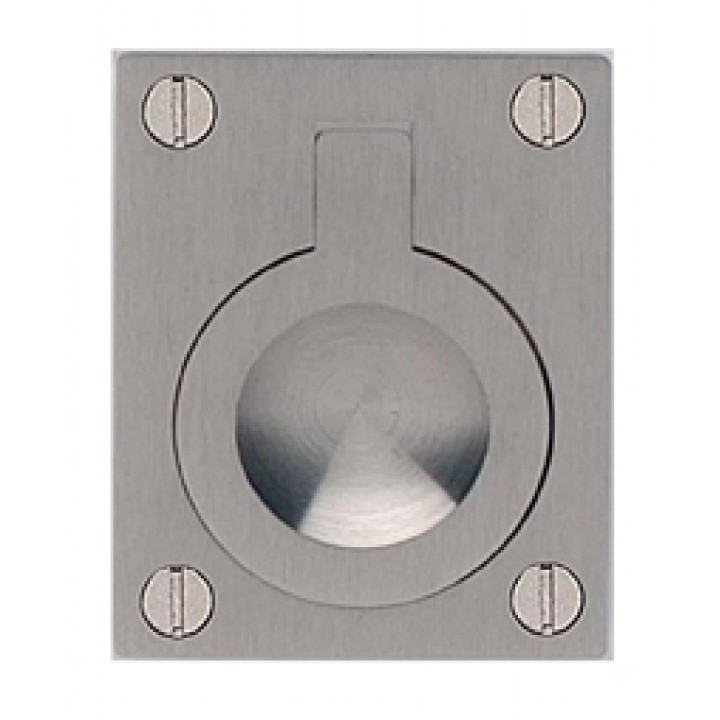 Omnia 9587/60 Drop Ring Flush Pull 2-3/8" - Satin Nickel Plated - Click Image to Close