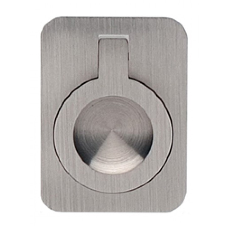 Omnia 9588/50 Drop Ring Flush Pull 2" - Satin Nickel Plated - Click Image to Close