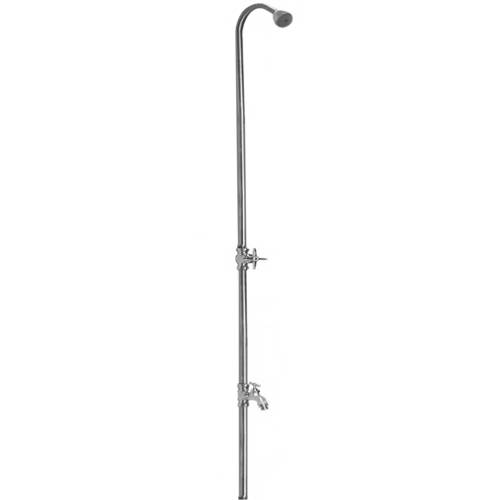Outdoor Shower PM-500 Wall Mount 80" Cold Water Shower Unit - Click Image to Close