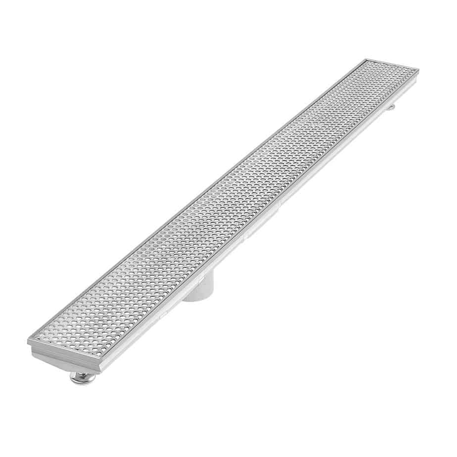 QM Drain 33.620.48HF PS Delmar Series. 48" Adjustable Kit (3" High Flow outlet): Perforated Line. Polished (Prev. 33.620.48 P HF)