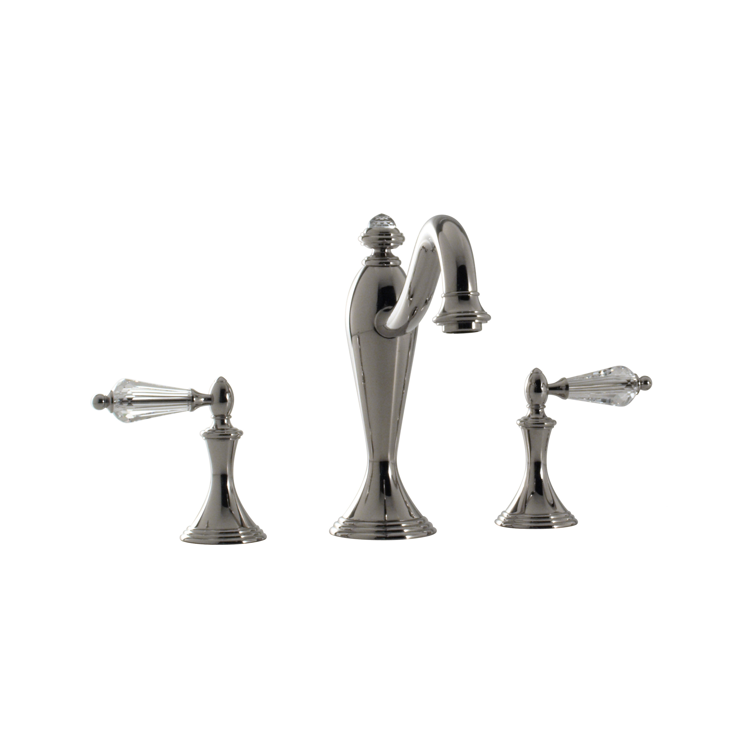 Santec 2550YC10 Lear Crystal Roman Tub Filler Set with "YC" Handles - Polished Chrome - Click Image to Close
