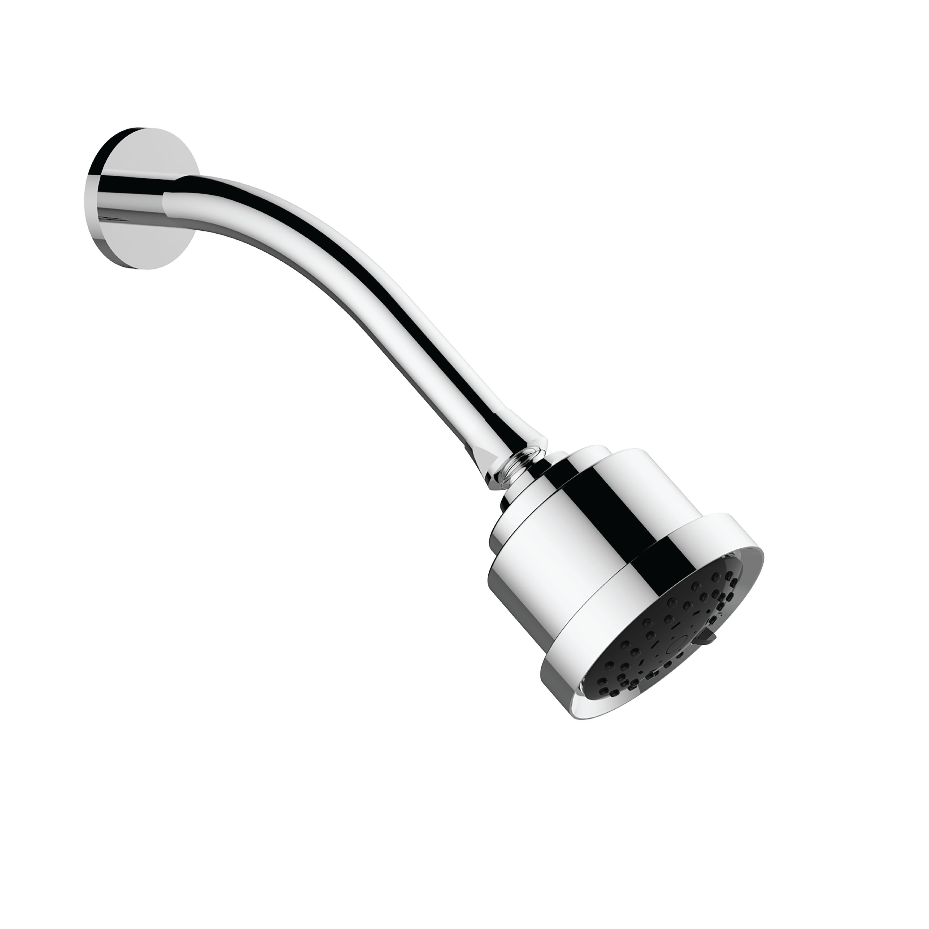 Santec 70854510 Athena Cylindrical Shower Head with Arm and Round Flange - Polished Chrome