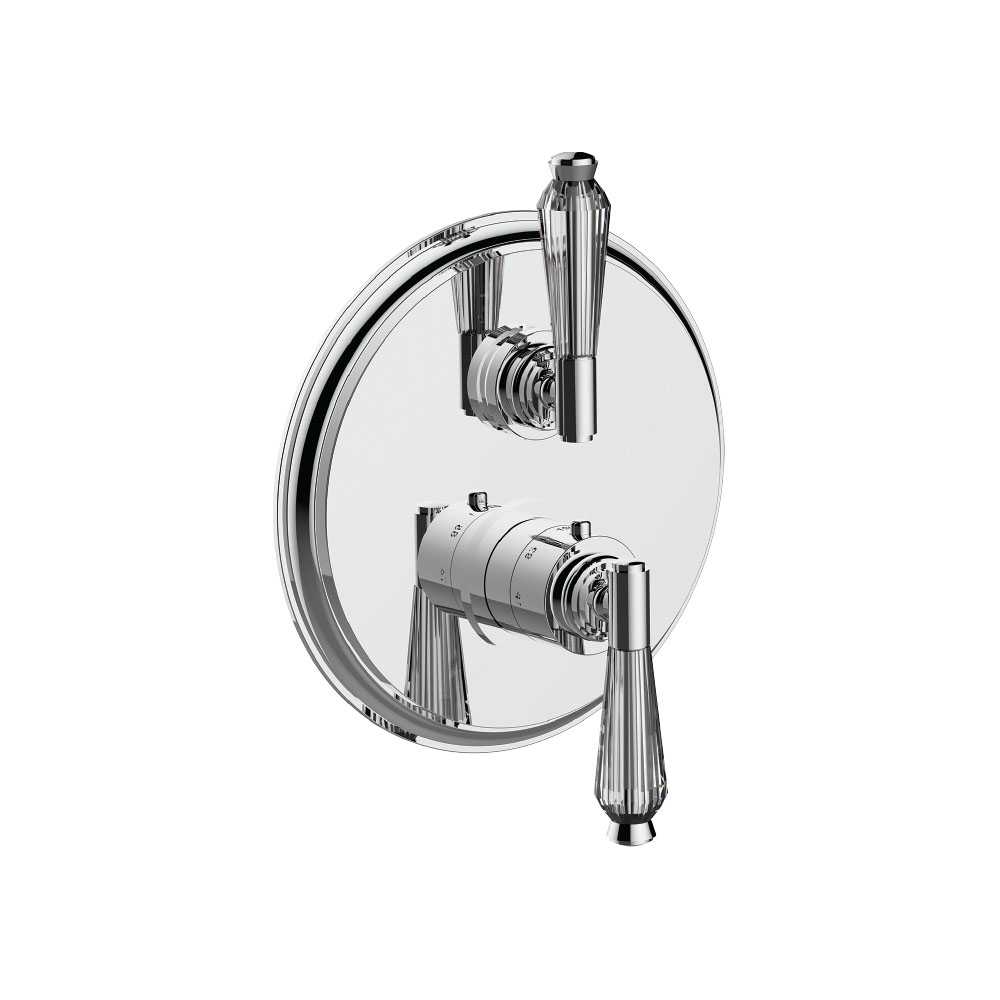 Santec 7095HC10-Tm Alexis Crystal 1/2" Thermostatic Trim with HC Handle and Volume Control - Polished Chrome