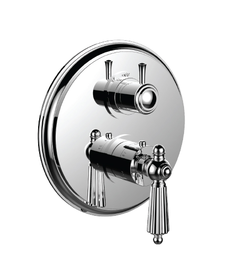 Santec 7096LL10-TM Monarch 1/2" Thermostatic Trim with LL Handle and 2 Way Diverter Shared - Polished Chrome - Click Image to Close