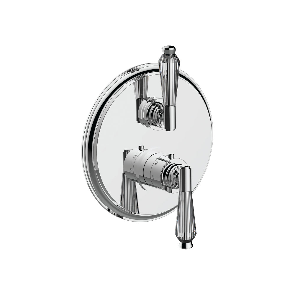 Santec 7097HC10-Tm Alexis Crystal 1/2" Thermostatic Trim with HC Handle and 2-Way Diverter - Polished Chrome