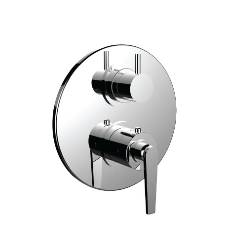 Santec 7099HO10-TM Athena 1/2" Thermostatic Trim with HO Handle and 3 Way Diverter Non-Shared - Polished Chrome