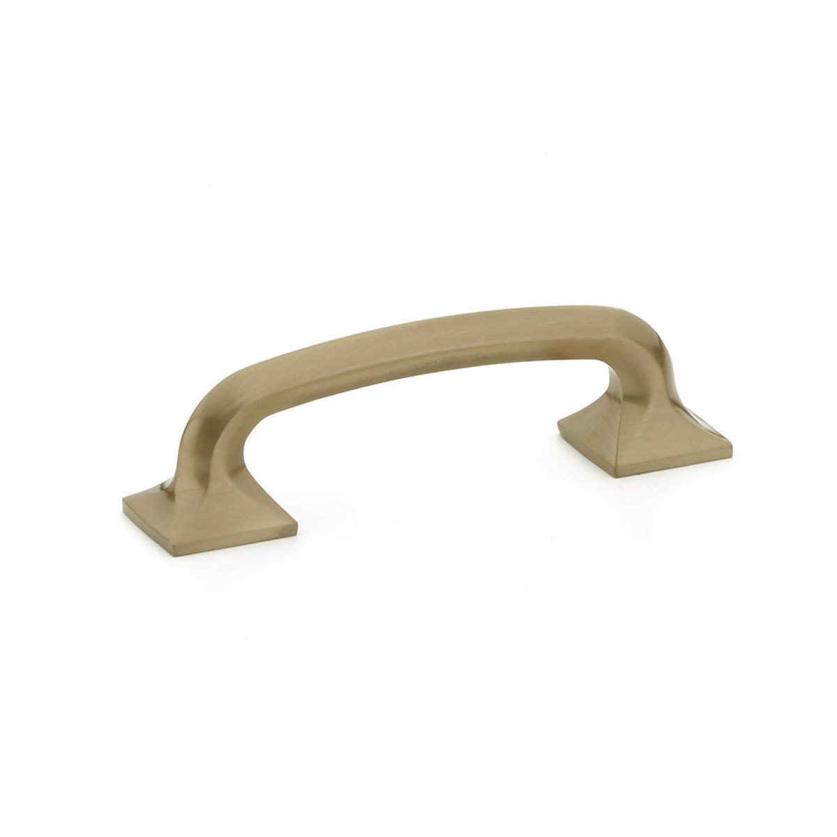 Schaub 205-BBZ Pull, Square Bases, Brushed Bronze, 3-1/2" CC - Brushed Bronze