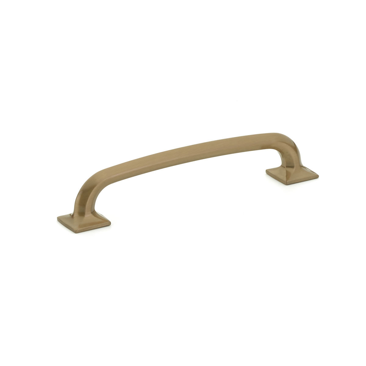 Schaub 207-BBZ Pull, Square Bases, Brushed Bronze, 6" CC - Brushed Bronze