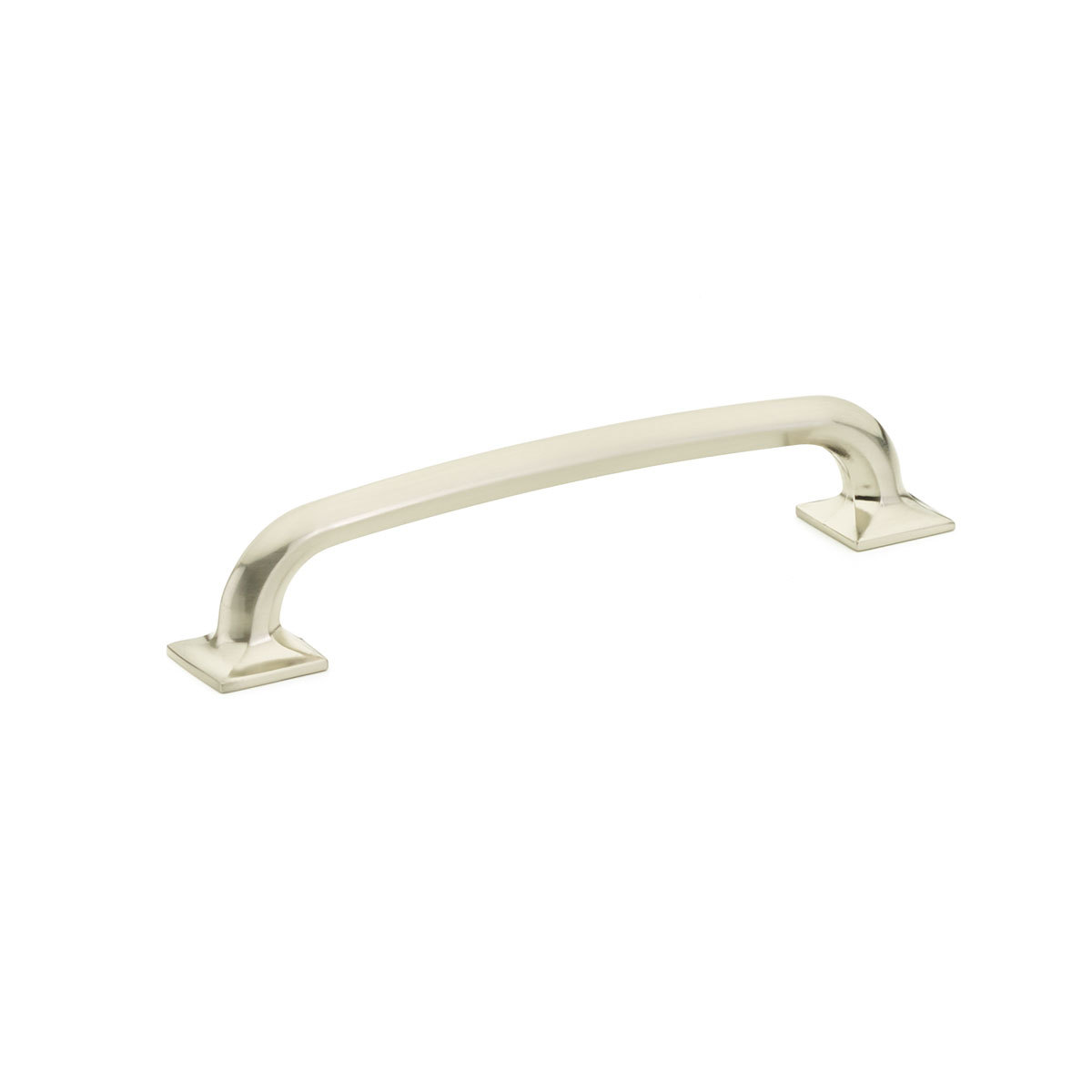 Schaub 207-BN Pull, Square Bases, Brushed Nickel, 6" CC - Brushed Nickel