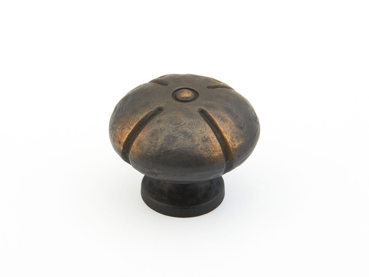 Schaub 250-ABZ Round Knob, Ancient Bronze, 1-3/8" Dia - Ancient Bronze