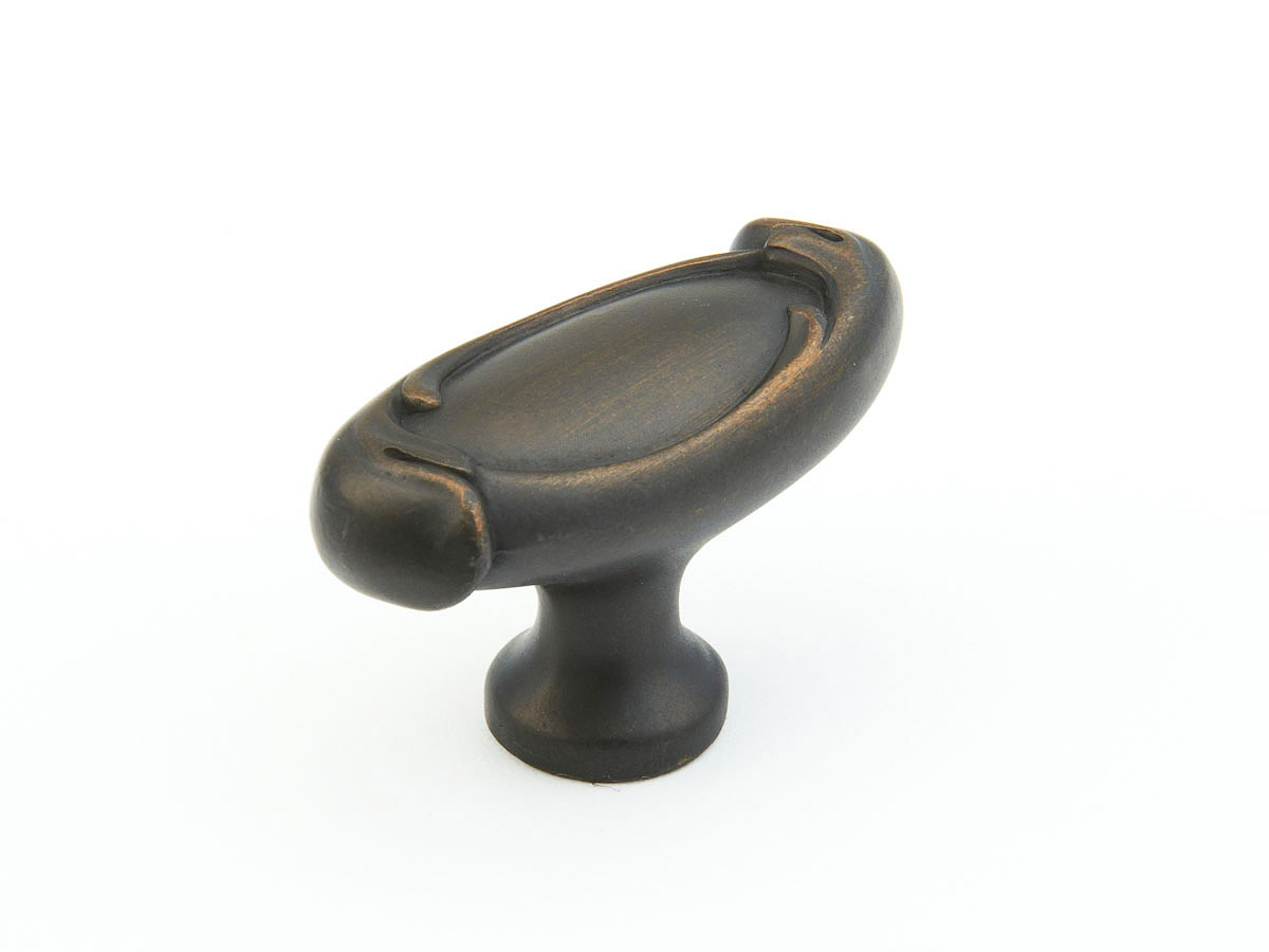 Schaub 261-ABZ Oval Knob, Ancient Bronze, 1-7/8" Dia - Ancient Bronze