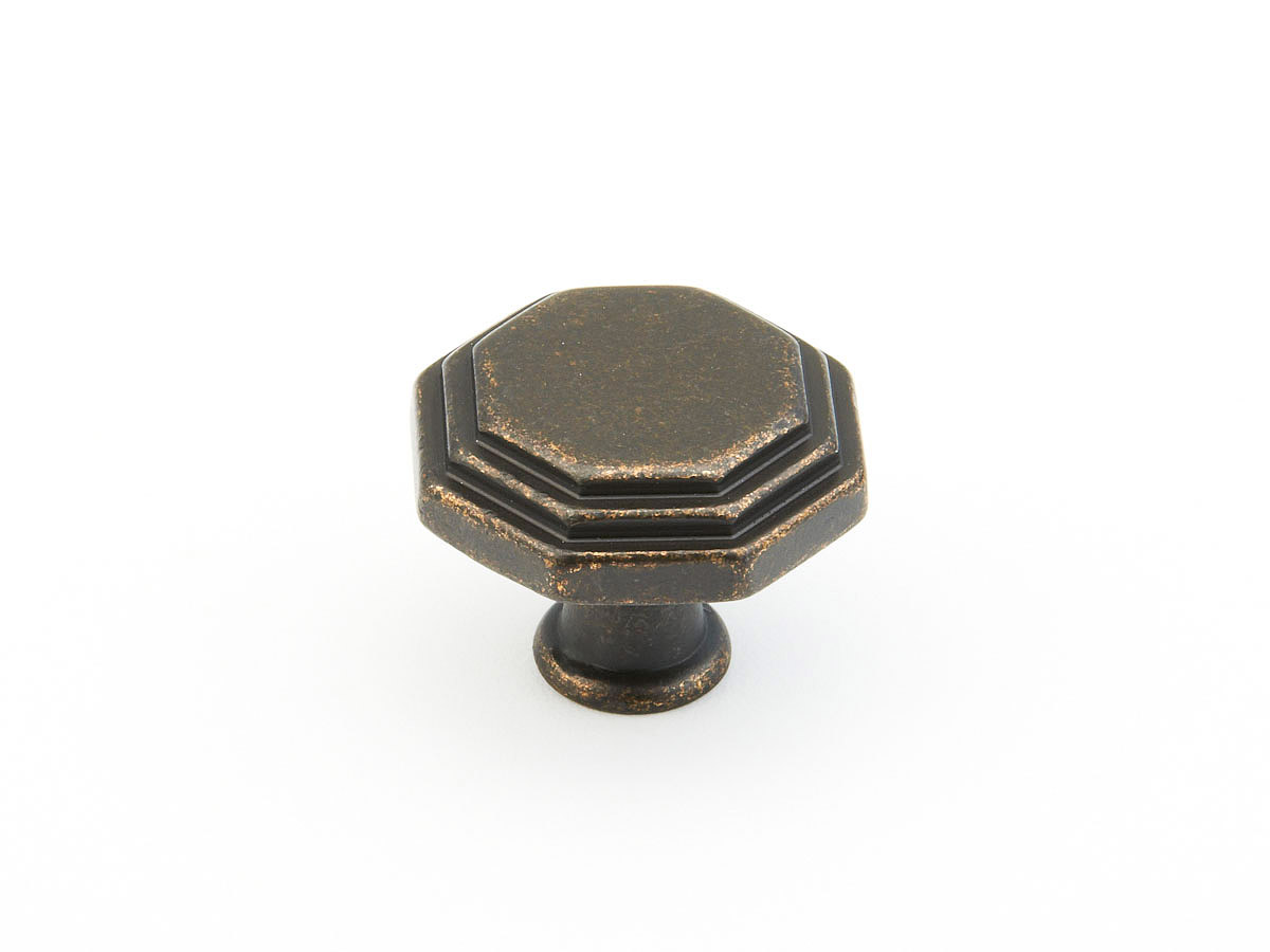 Schaub 283-DFBZ Octagonal Knob, Dark Firenza Bronze, 1-1/8" Dia - Dark Firenza Bronze