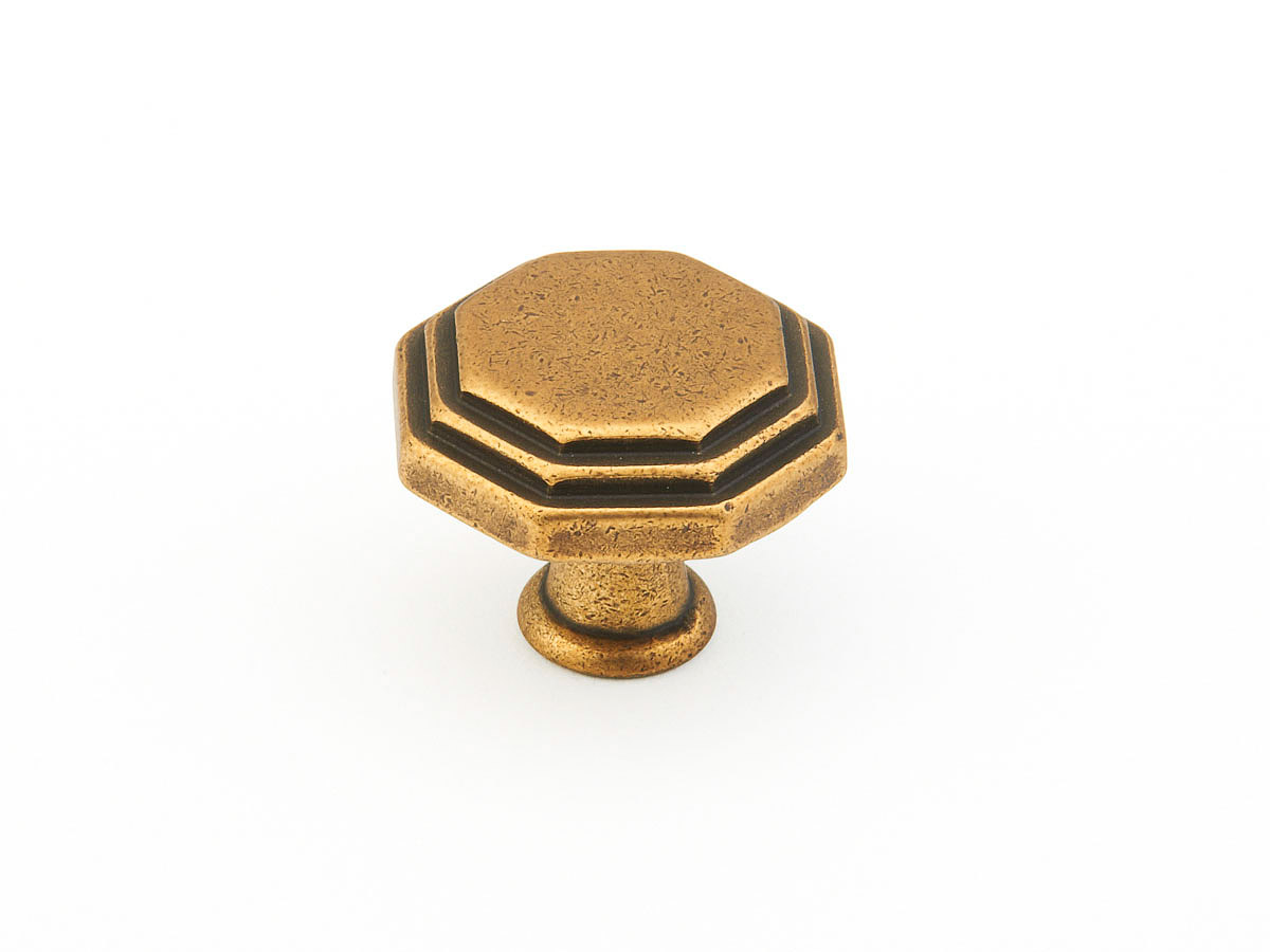 Schaub 283-LFBZ Octagonal Knob, Light Firenza Bronze, 1-1/8" Dia - Light Firenza Bronze