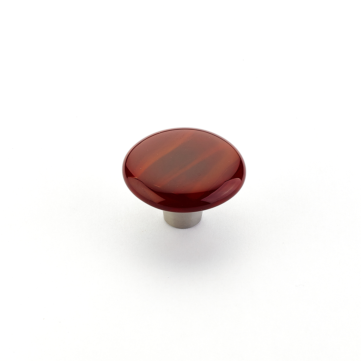 Schaub 31-SCS Round Knob, Scarlet Silk, 1-1/2" Dia - Stainless Steel