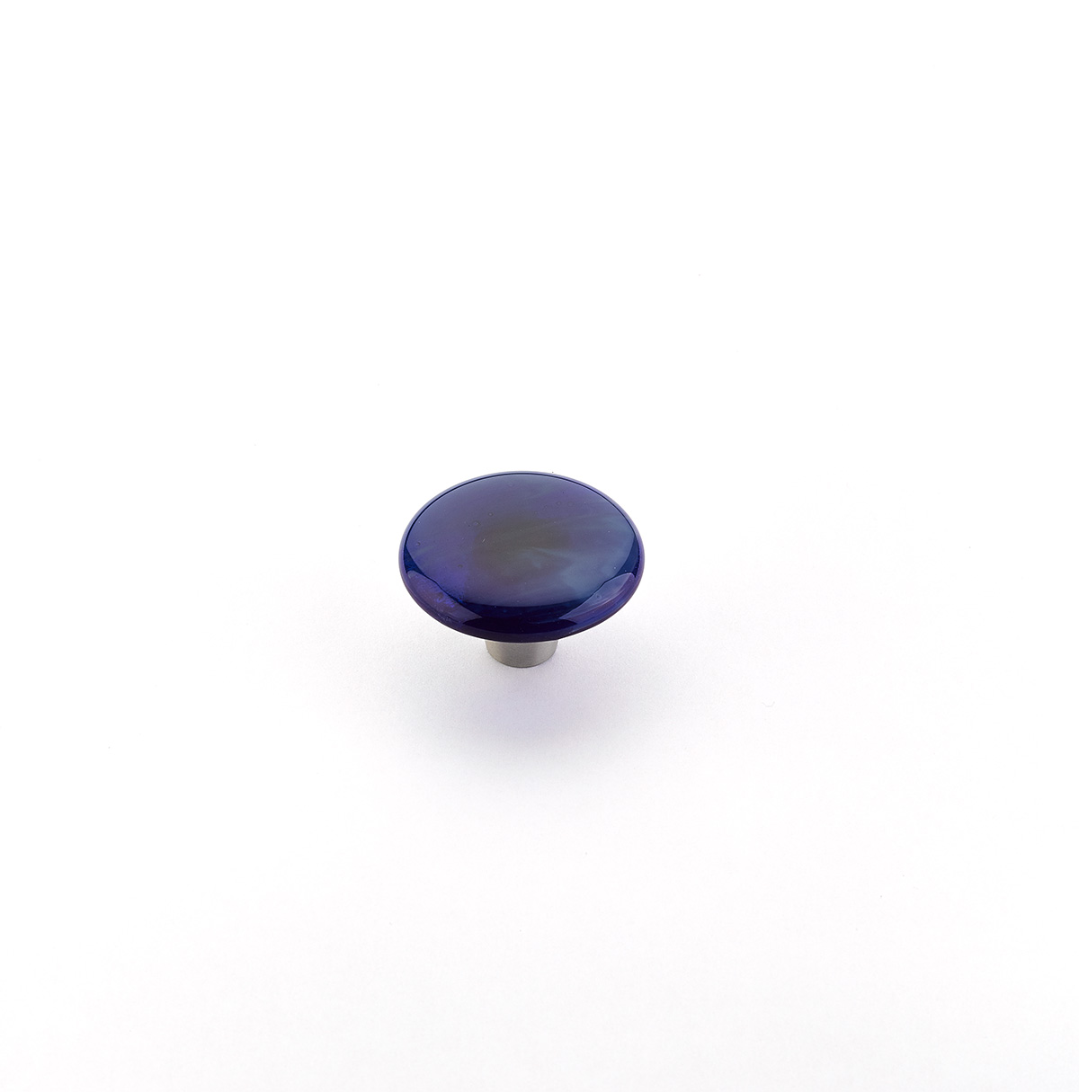 Schaub 31-SPS Round Knob, Sapphire Silk, 1-1/2" Dia - Stainless Steel