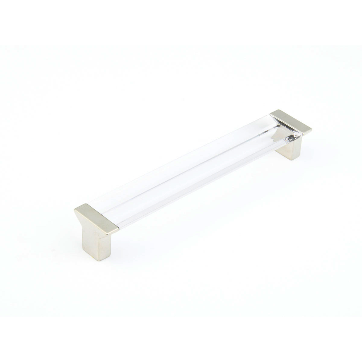 Schaub 317-15 CL Pull,Satin Nickel, Clear, 160 mm CC - Satin Nickel/Clear
