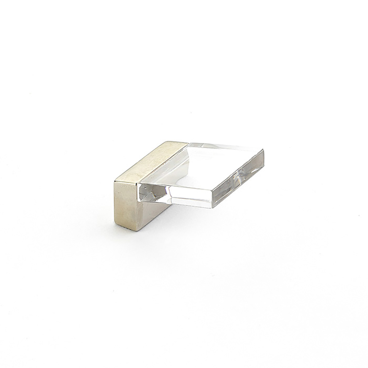 Schaub 319-15 CL Pull, Square, Angled,Satin Nickel, Clear, 16 mm CC - Satin Nickel/Clear