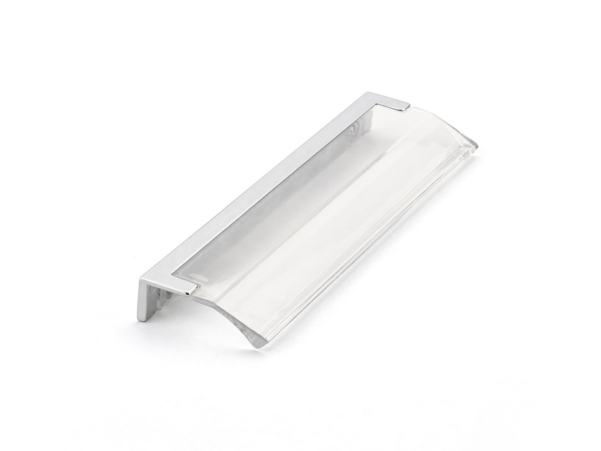 Schaub 324-26 CL Edge Pull, Polished Chrome, Clear 128 mm CC - Polished Chrome/Clear