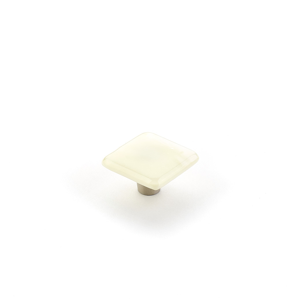 Schaub 34-IVS Square Knob, Ivory Silk, 1-1/2" - Stainless Steel