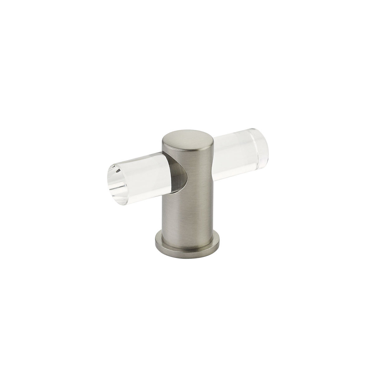 Schaub 401-15 T-Knob, Adjustable Clear Acrylic,Satin Nickel, 2" - Satin Nickel