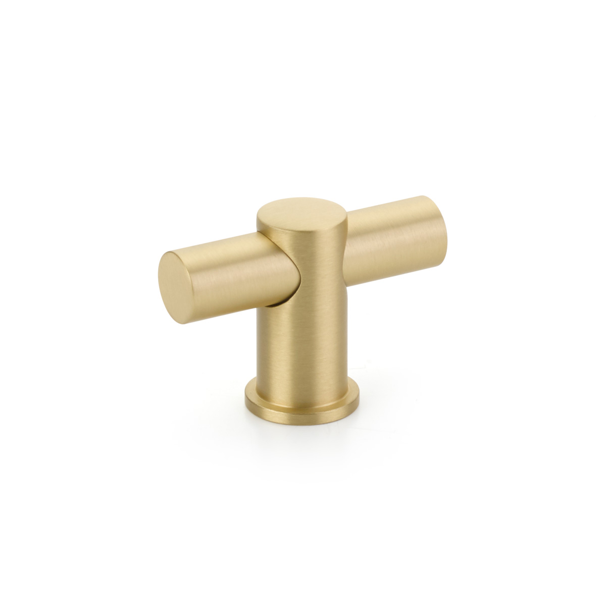 Schaub 421-SB T-Knob, NON-Adjustable, Satin Brass, 2" - Satin Brass