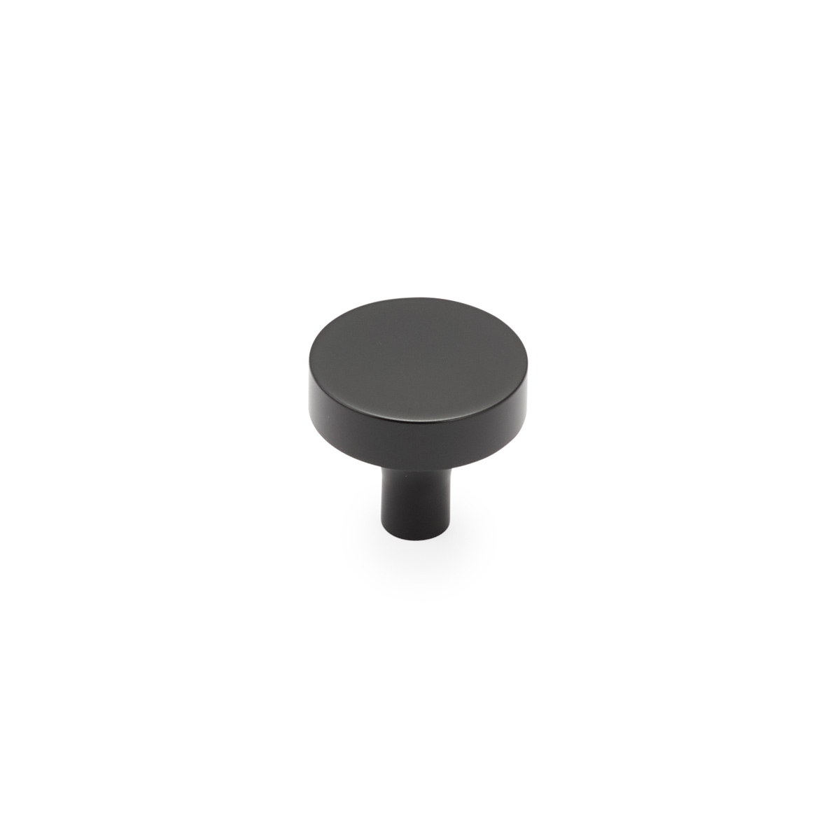 Schaub 470-MB Round Knob, Matte Black, 1-1/4" Dia - Matte Black