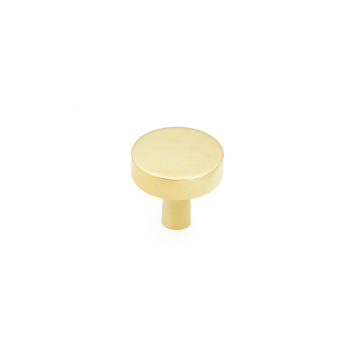 Schaub 470-UNBR Round Knob, Unlacquered Brass, 1-1/4" Dia - Unlacquered Brass