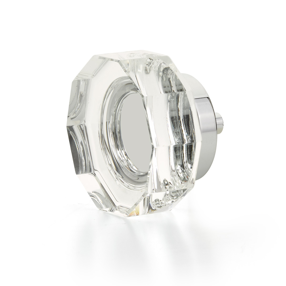 Schaub 53-26 Large Multi-Sided Glass Knob, Polished Chrome, 1-3/4" Dia - Polished Chrome