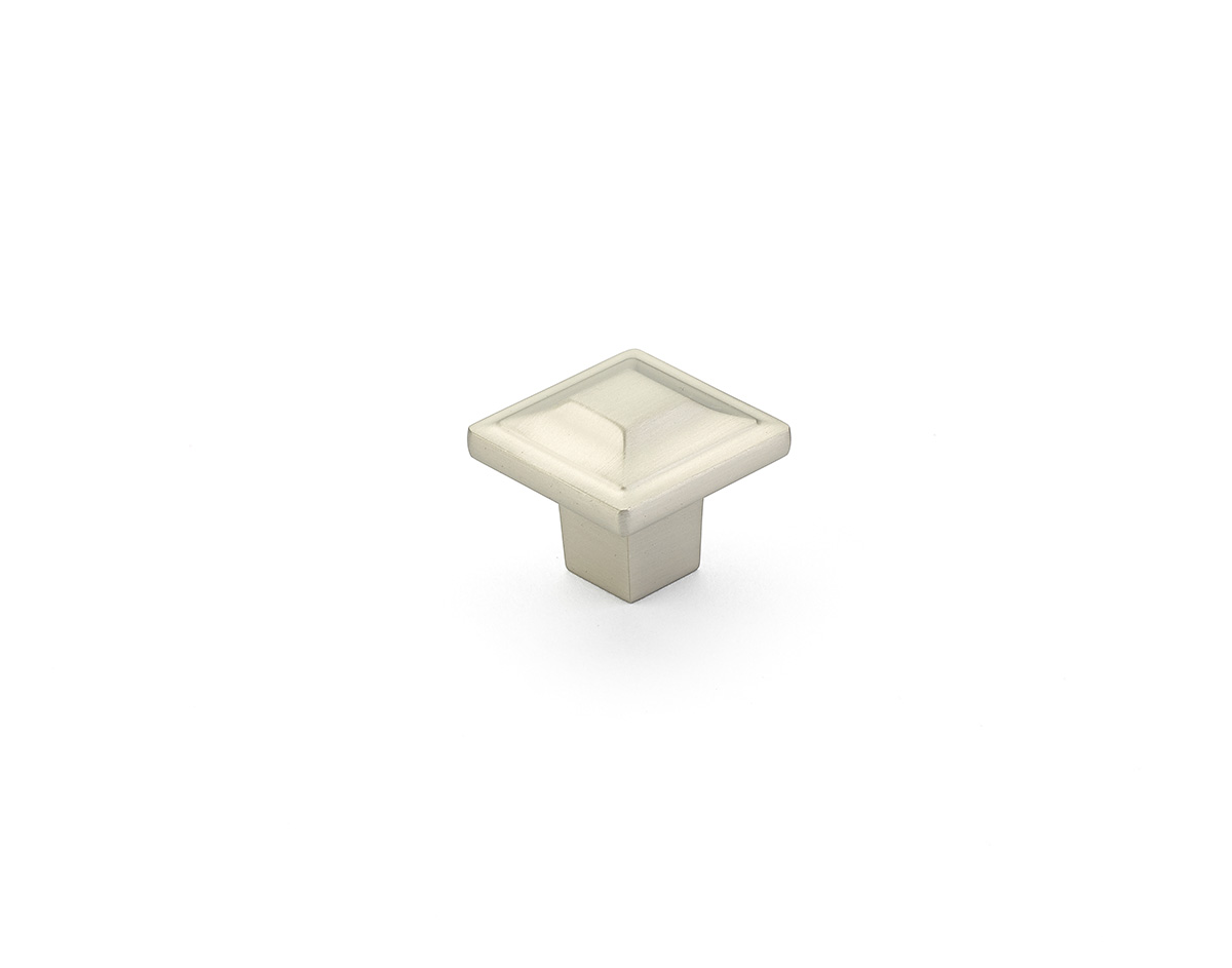 Schaub 530-15 Square Knob,Satin Nickel, 1-1/4" - Satin Nickel