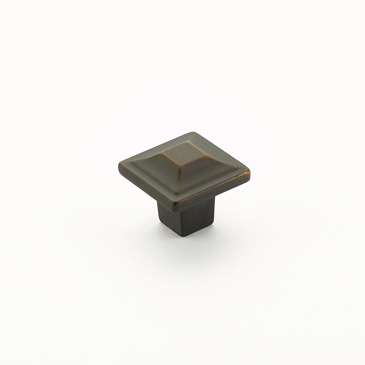 Schaub 530-ABZ Square Knob, Ancient Bronze, 1-1/4" - Ancient Bronze