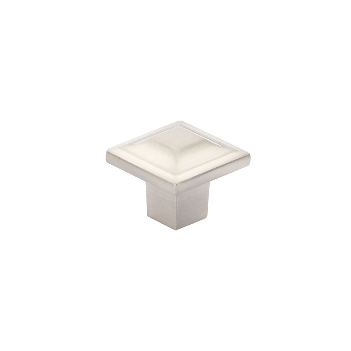 Schaub 530-BN Square Knob, Brushed Nickel, 1-1/4" - Brushed Nickel