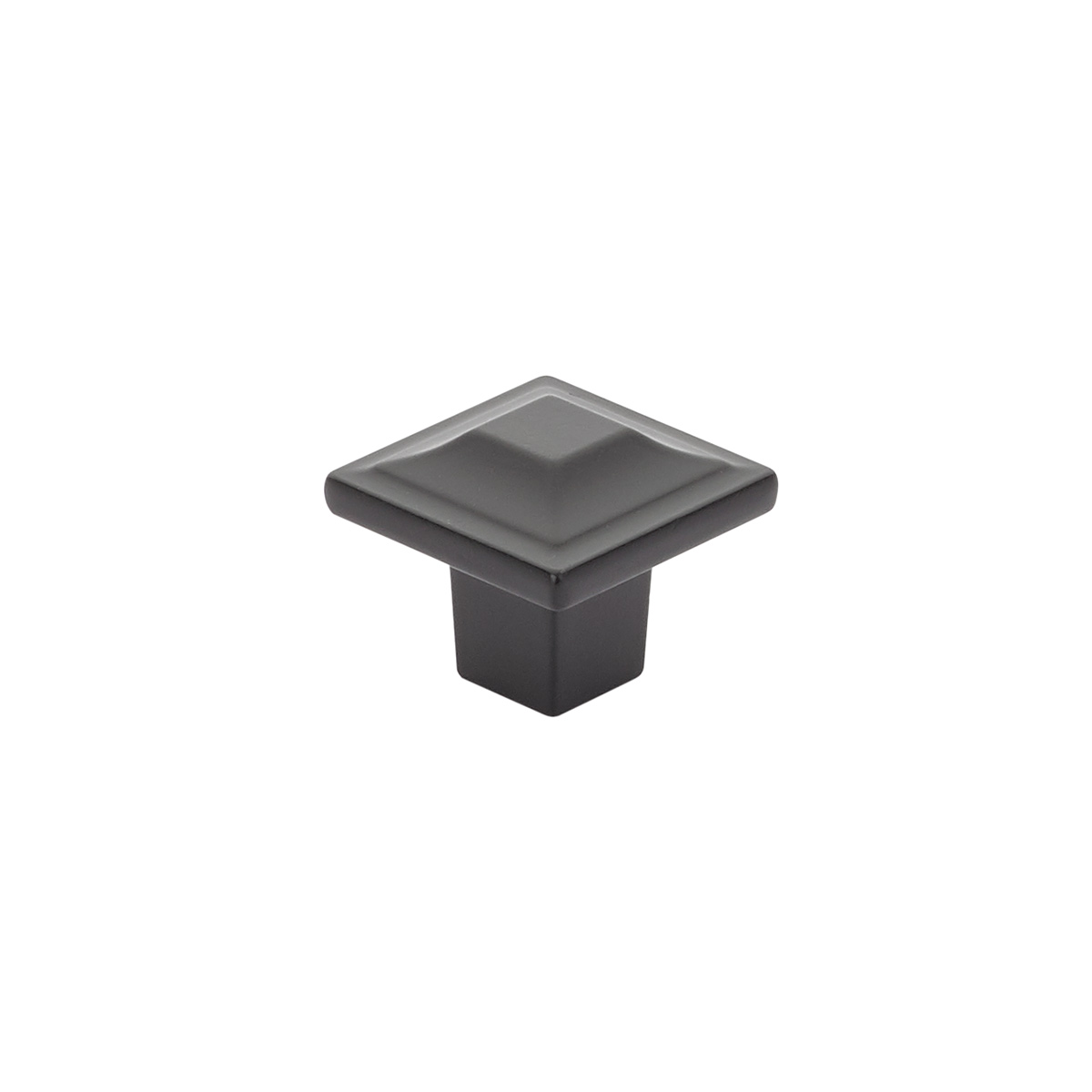 Schaub 530-MB Square Knob, Matte Black, 1-1/4" - Matte Black