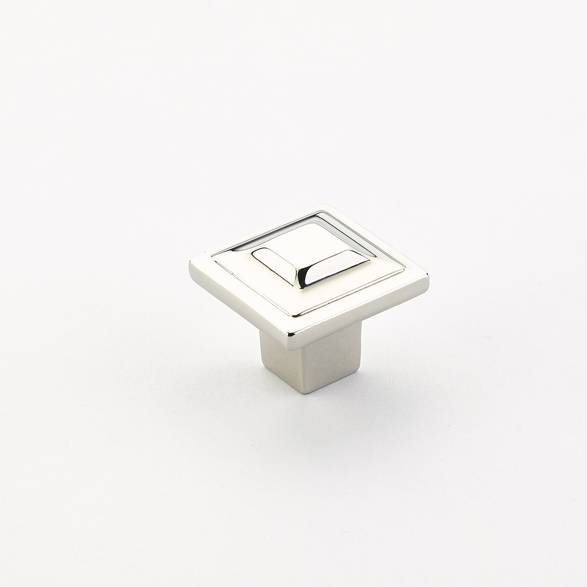 Schaub 530-PN Square Knob, Polished Nickel, 1-1/4" - Polished Nickel