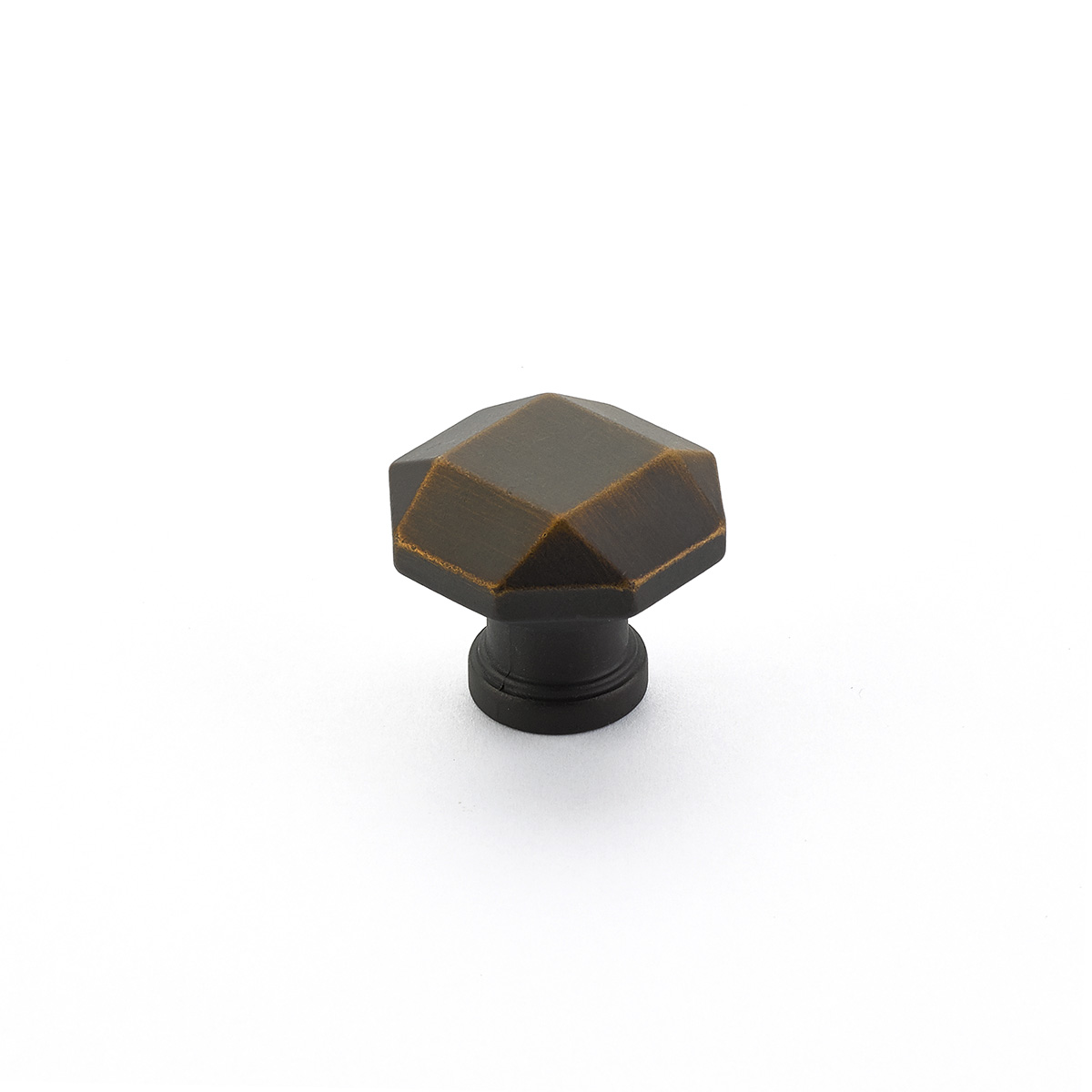 Schaub 531-ABZ Faceted Knob, Ancient Bronze, 1-1/4" Dia - Ancient Bronze