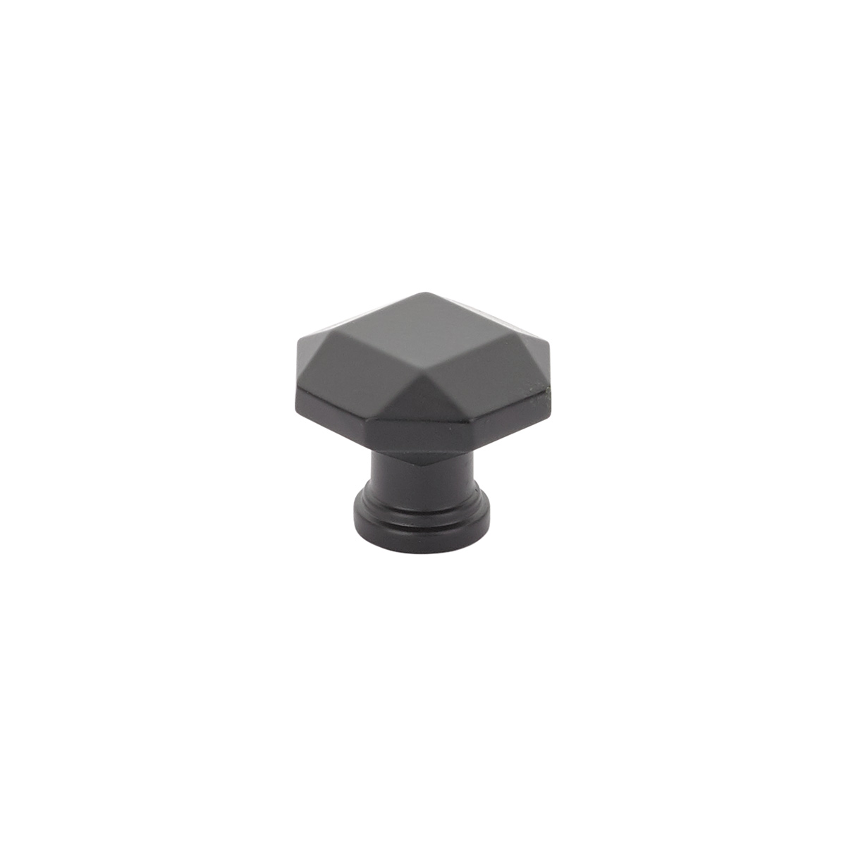 Schaub 531-MB Faceted Knob, Matte Black, 1-1/4" Dia - Matte Black