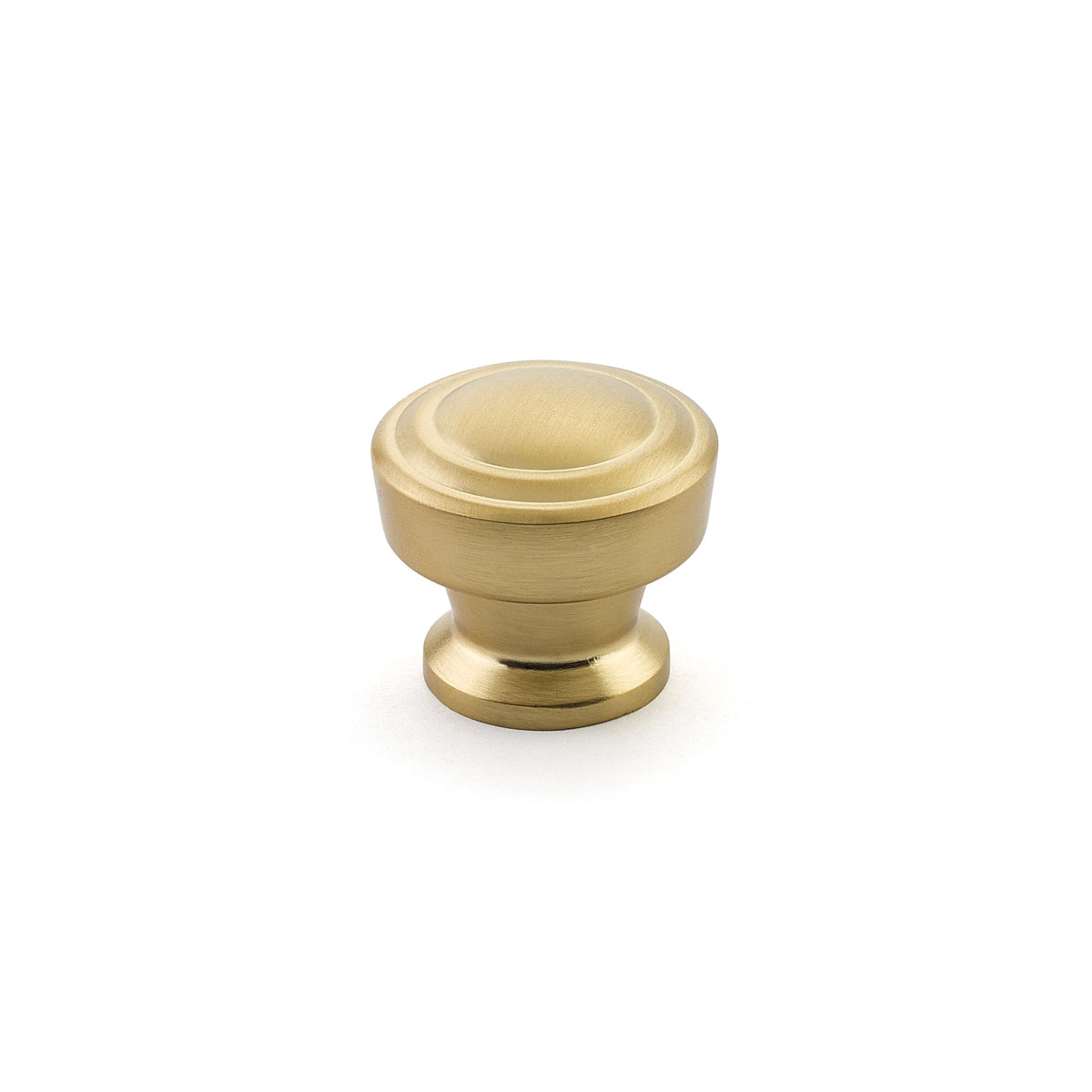 Schaub 533-SSB Round Knob, Signature Satin Brass, 1-1/4" Dia - Signature Satin Brass