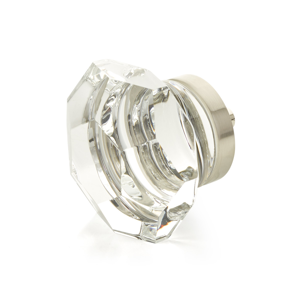 Schaub 54-15 Faceted Dome Glass Knob,Satin Nickel, 1-3/4" Dia - Satin Nickel