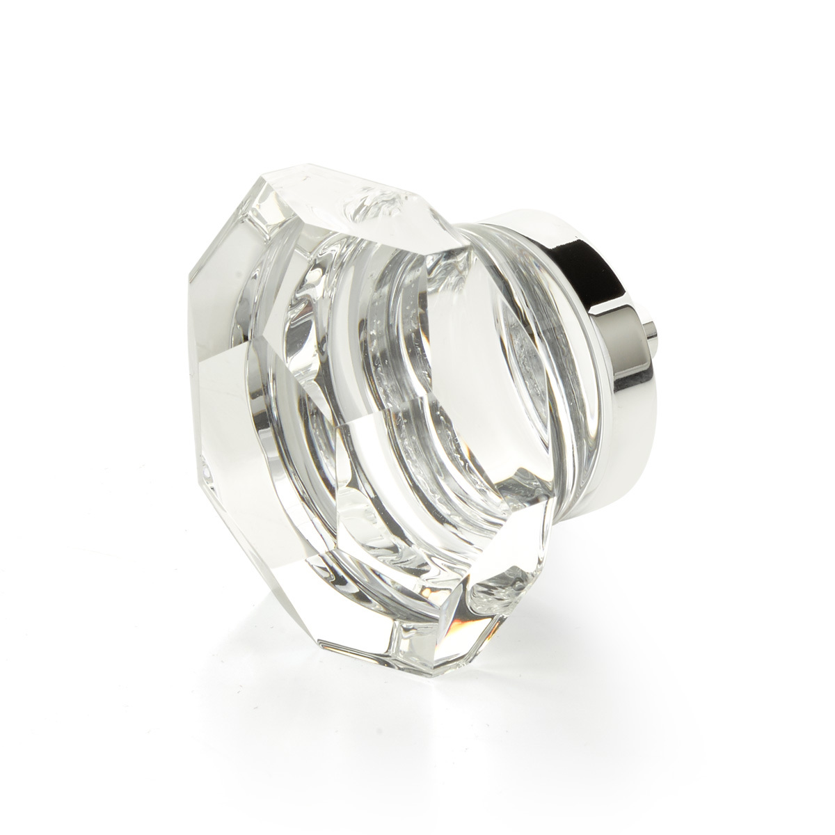 Schaub 54-26 Faceted Dome Glass Knob, Polished Chrome, 1-3/4" Dia - Polished Chrome