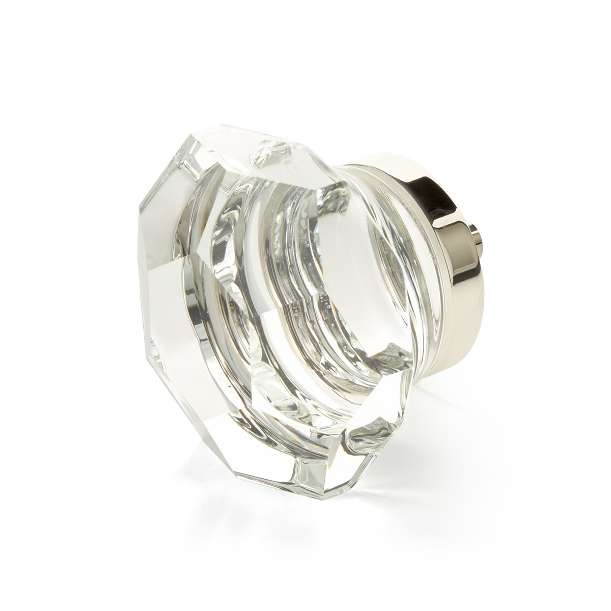 Schaub 54-PN Faceted Dome Glass Knob, Polished Nickel, 1-3/4" Dia - Polished Nickel