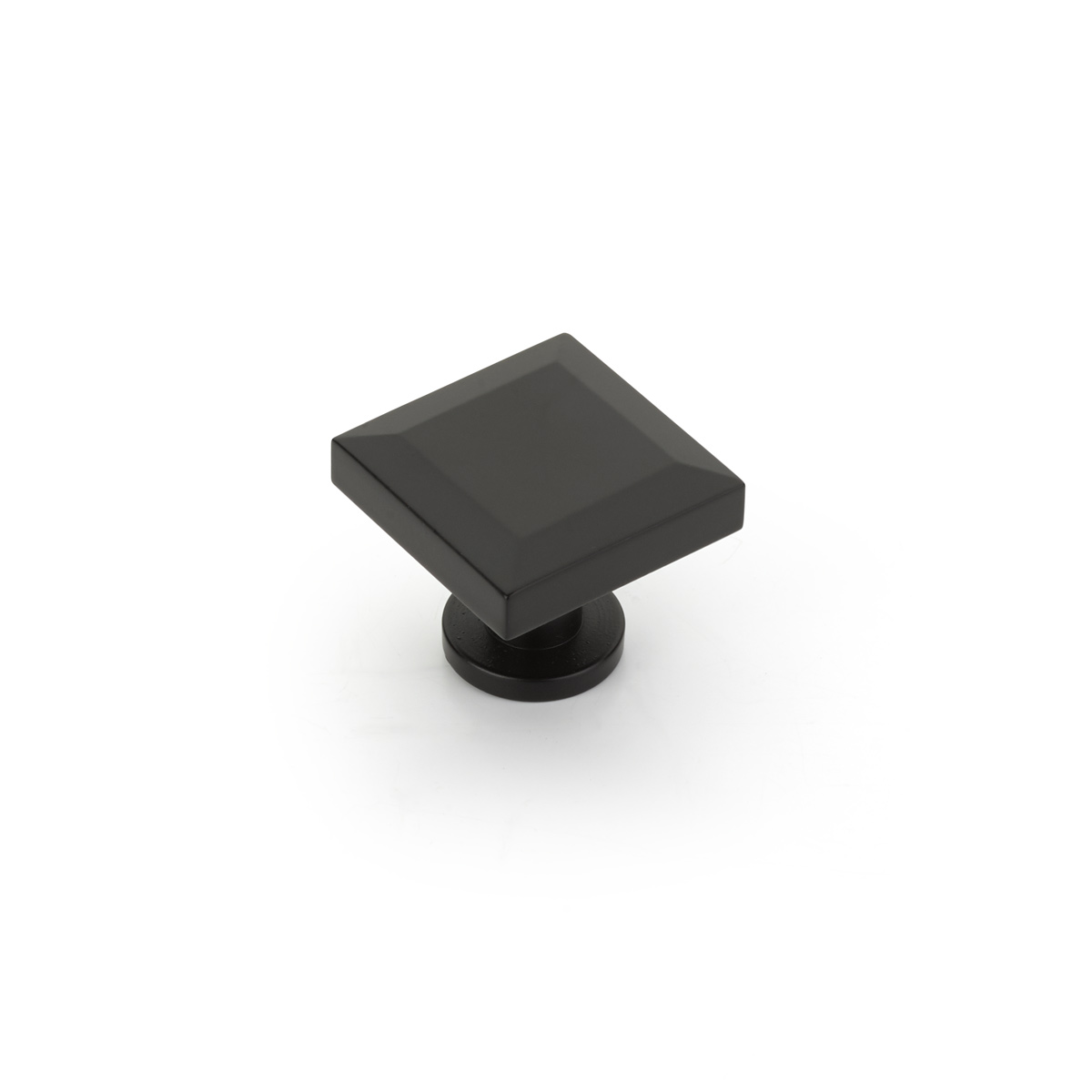 Schaub 551-MB Square Knob, Matte Black, 1-1/4" - Matte Black