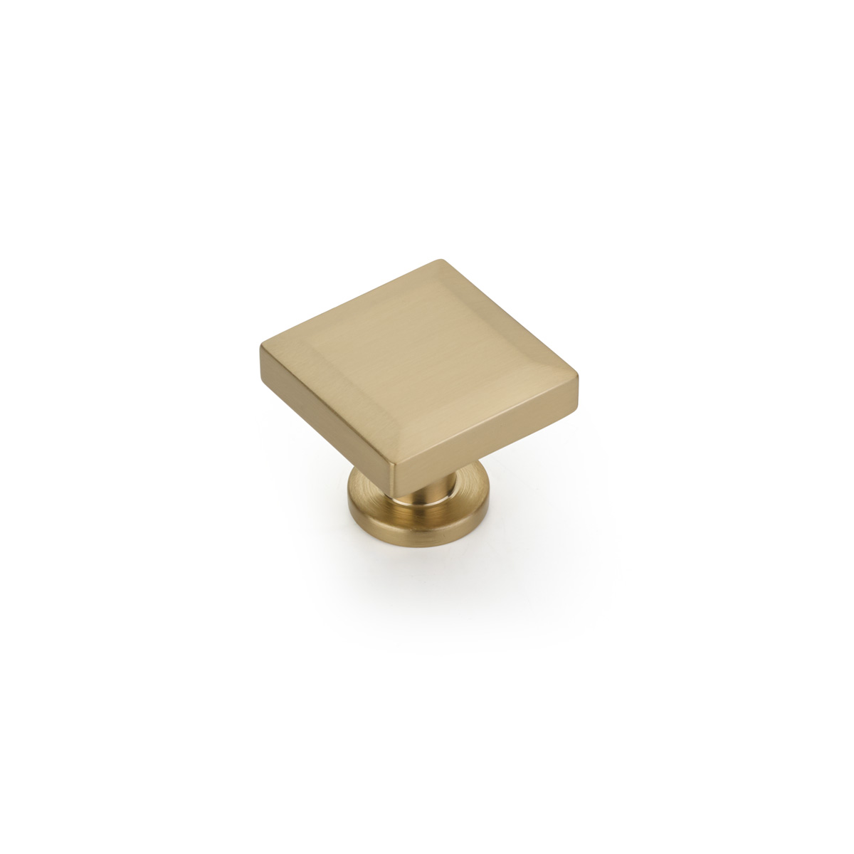 Schaub 551-SSB Square Knob, Signature Satin Brass, 1-1/4" - Signature Satin Brass