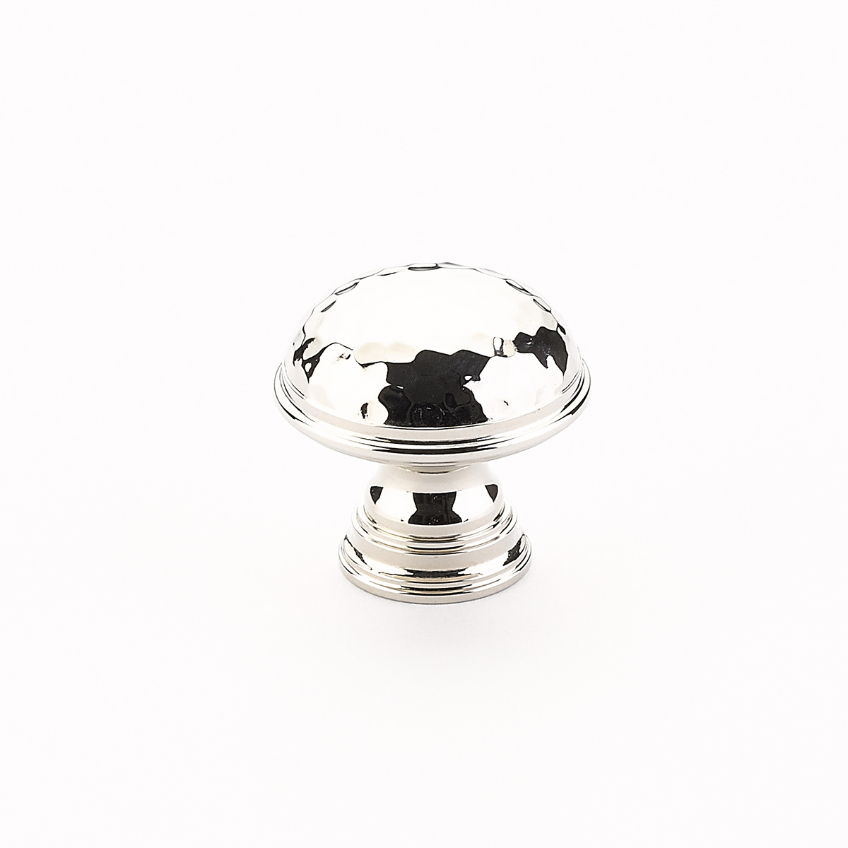 Schaub 570-PN Hammered Knob, Plain Edge, Polished Nickel, 1-1/4" Dia - Polished Nickel